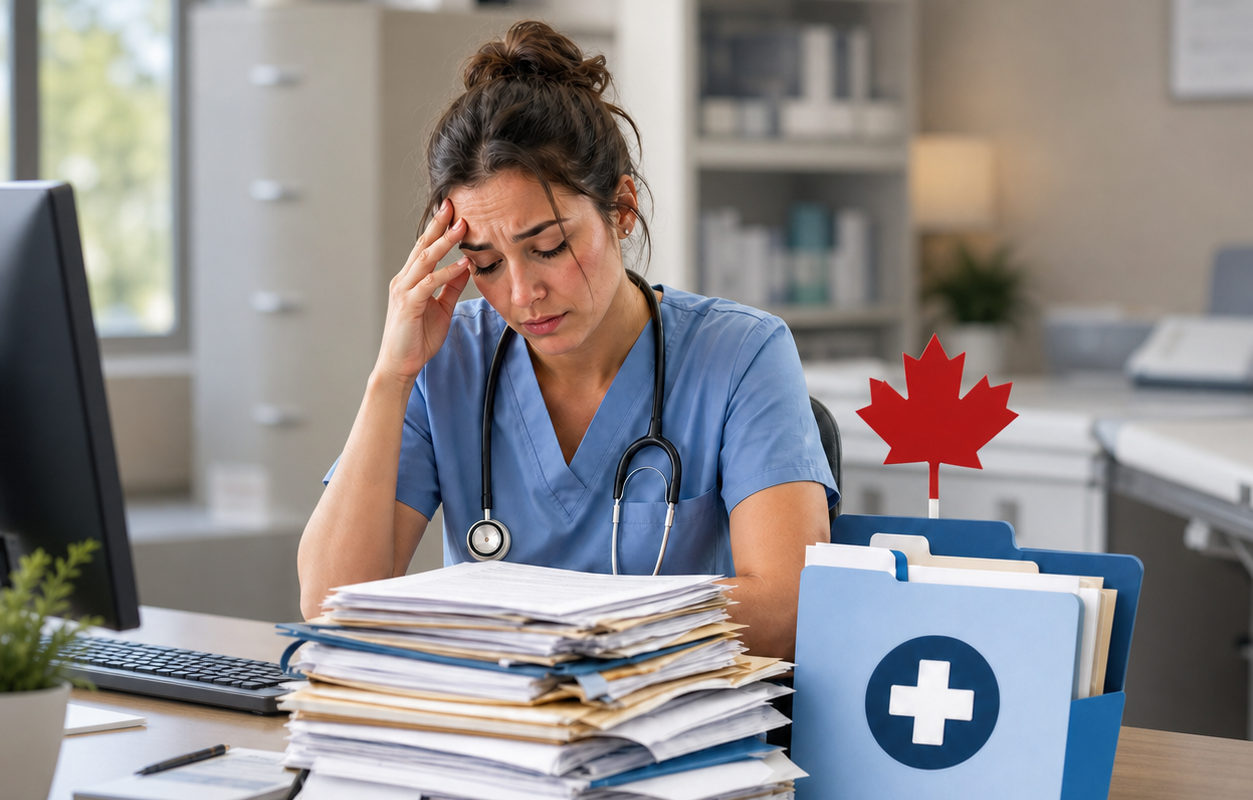 Real Cost of Admin Burnout in Canadian Primary Care with Person in Workplace-1